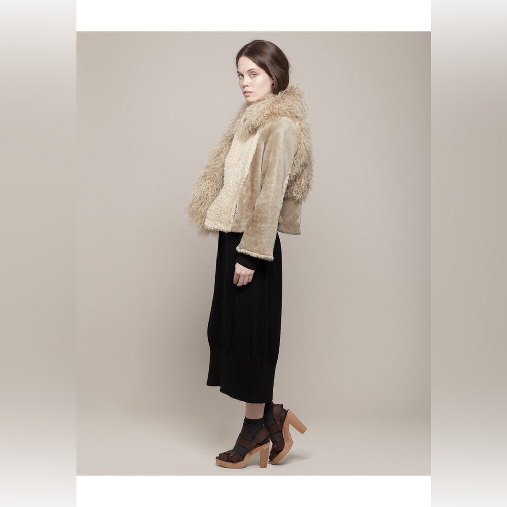 Rare Opening Ceremony Patchwork Shearling Jacket … - image 2